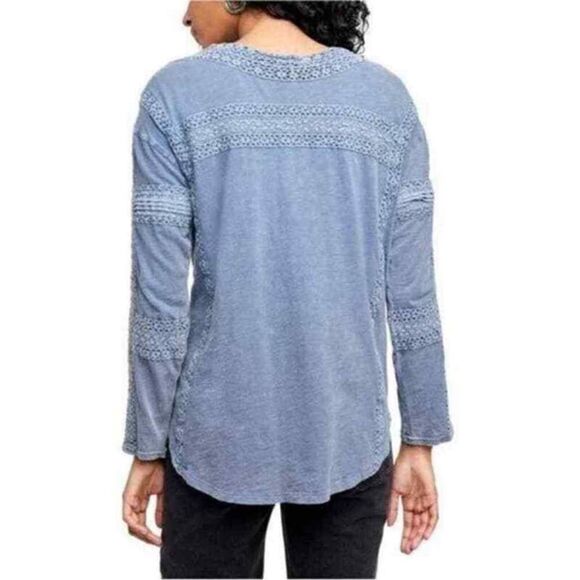 Free People Boy Meets Crochet Long Sleeve Top NWT - Picture 2 of 8